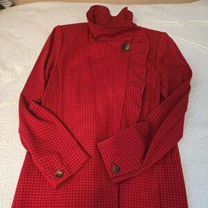 CAbi #3546 Celebration Jacket, Size Small, Red houndstooth lightweight